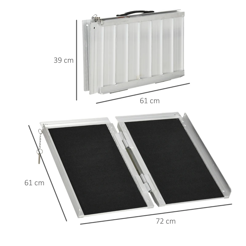 HOMCOM Rampa per Sedia a Rotelle in Alluminio Ripiegabile (61 x 72cm)