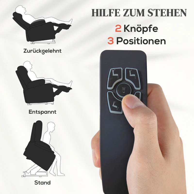 HOMCOM 2-in-1 Relaxsessel mit Liegefunktion, USB-Anschlüsse, Taschenfederkern, Schwarz