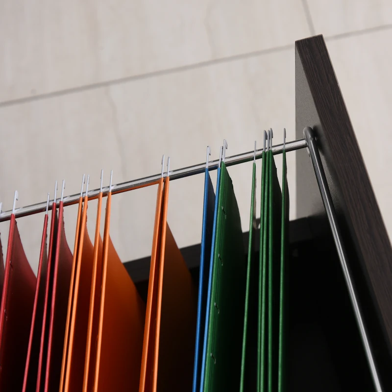 Vinsetto Archivador Móvil para Archivos A4 con Ruedas Gabinete de Archivos Suspendidos con 2 Cajones y Cerradura 40x45x55,6 cm wengué