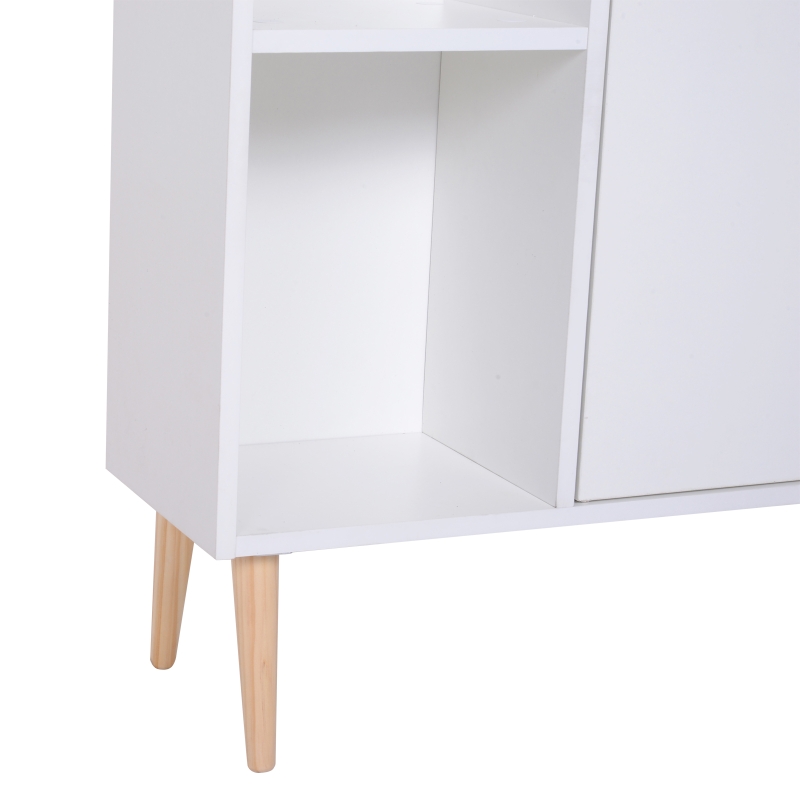 HOMCOM Estantería para Libros Librería de Madera 5 Estantes 2 Puertas Biblioteca Organizador para Hogar y Oficina 80x23,5x123cm