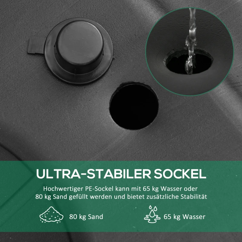 HOMCOM Basketballständer tragbar freistehend verstellbarer Basketballständer mit zwei beweglichen Rädern geeignet für den Außen- und Innenbereich Stahl PVC HDPE Schwarz 110 x 75 x 220-365 cm