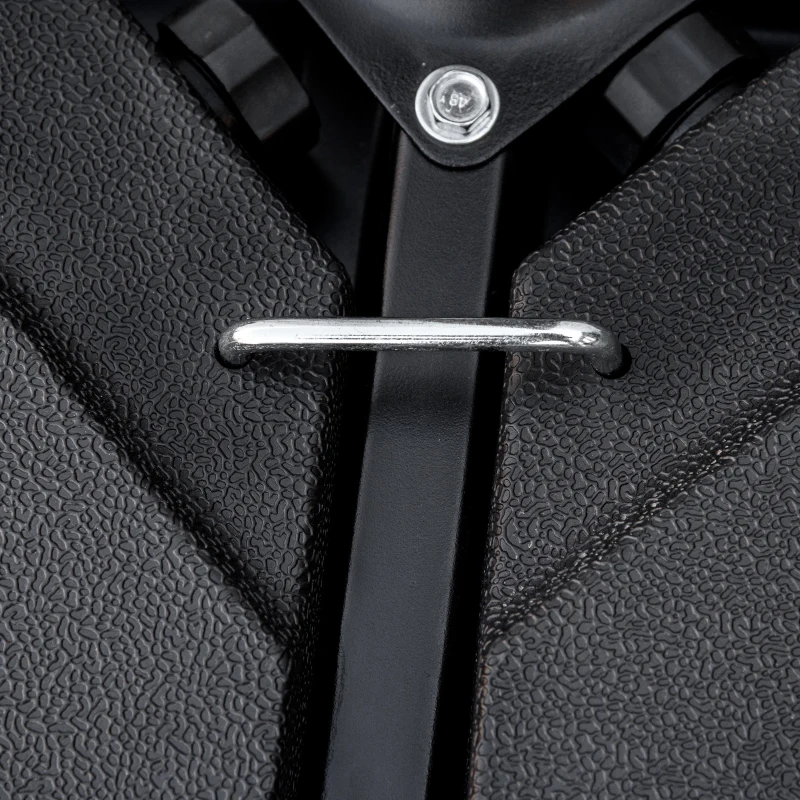 Outsunny Lestages pour parasols dalles de parasol 4 plaques HDPE - A remplir d'eau ou de sable jusqu'à 60/70 kg - dim. 100 x 100 x 6,8 cm noir