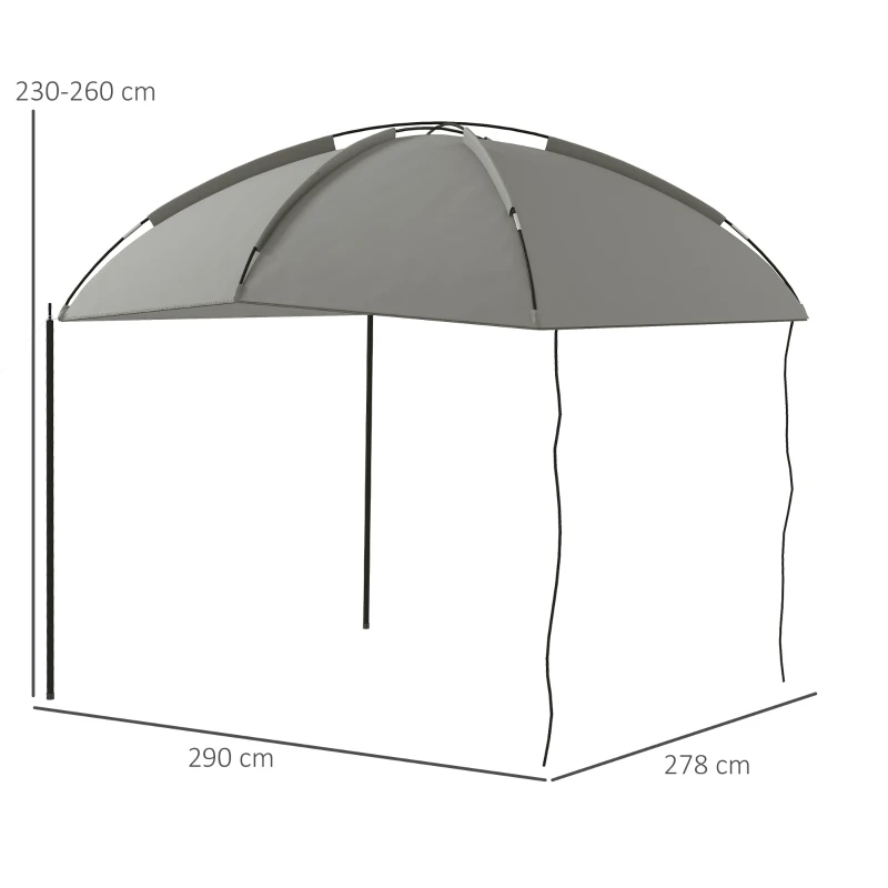 Outsunny Abri solaire tonnelle barnum auvent réglables en dôme acier polyester haute densité 190T sac de transport inclus gris