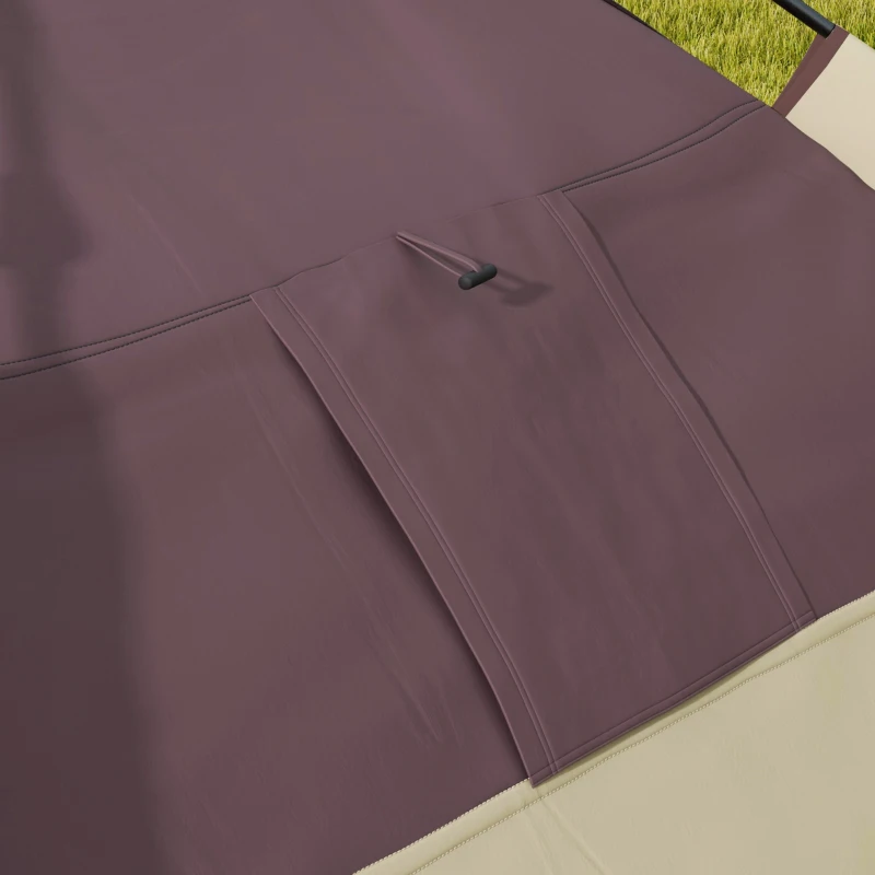 Outsunny Tenda da Campeggio 2 Posti con 2 Finestre e Gancio, in Poliestere e Fibra di Vetro, 225x190x130 cm, Cachi