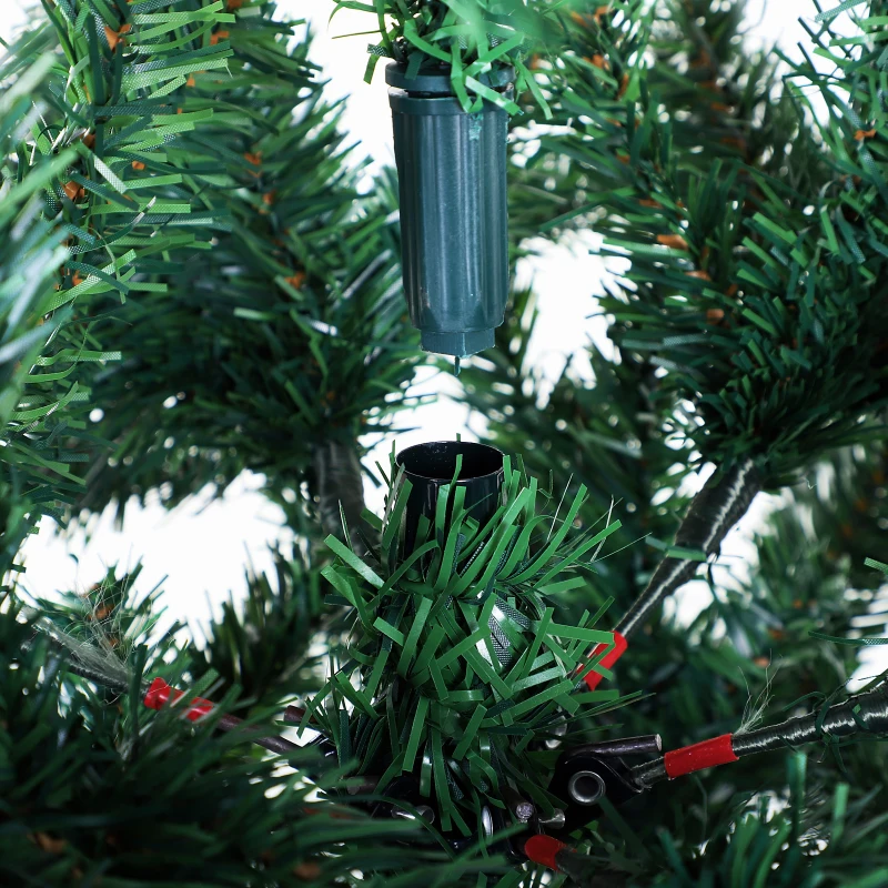 HOMCOM Árbol de Navidad 180cm Artificial Árbol de Pino Decoración Navideña con Soporte Metálico 1000 Ramas Verde PVC