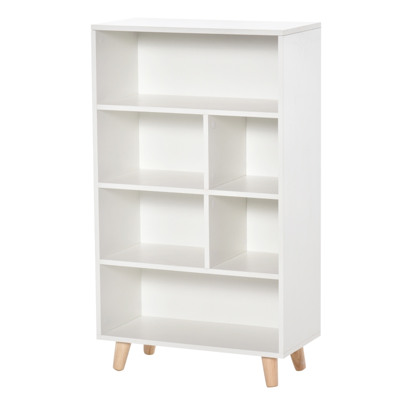 HOMCOM 103cm Bookcase Sideboard 6 Cubes Free Standing Bookshelf Shelves Unit Display Storage Cabinet for Living Room White
