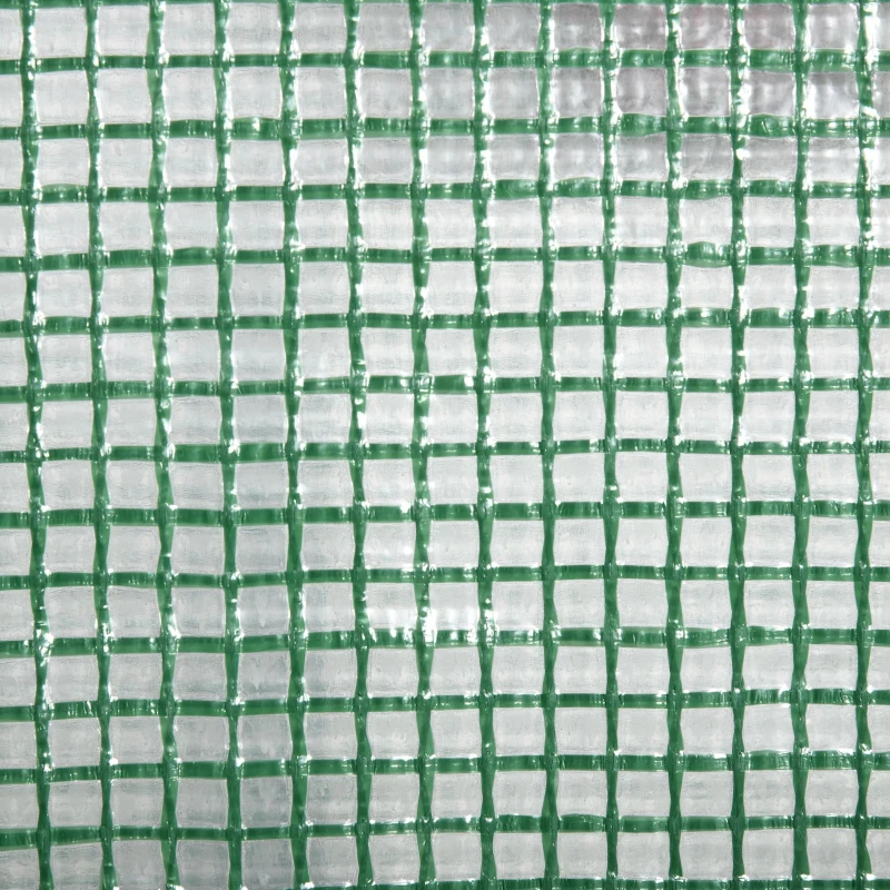 Outsunny Mini-Gewächshaus Anzuchtgewächshaus mit Folienabdeckung und 4 Regalböden Regale Rolltür Gemüsebeet Grün 69 x 49 x 158 cm