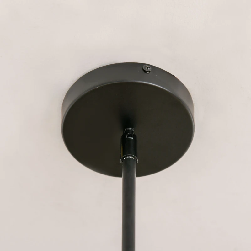 HOMCOM Kronleuchter Hängelampe Chandelier 6-flammig höhenverstellbar Pendelleuchte Deckenleuchte  Industrial mit E27 Lampenfassung für Wohnzimmer Schlafzimmer Metall Schwarz+Gold Ø48 x 120 cm