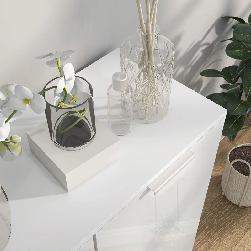 HOMCOM Five-Shelf Shoe Storage Cupboard - White