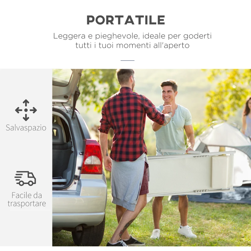 Outsunny Set 2 Sedie Poltrona Sdraio da Esterni Pieghevoli e Reclinabili in Alluminio, 96.5x58x91.5 cm, Beige