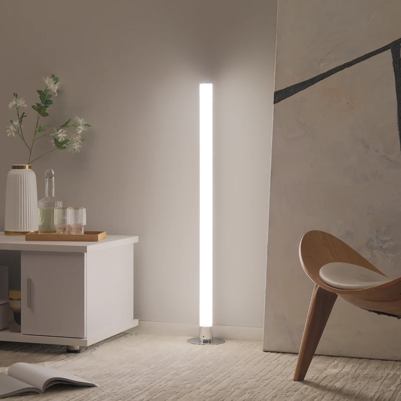 HOMCOM RGB Floor Lamps Dimmable Corner Lamp with Remote Control, LED Modern Mood Lighting for Living Room Bedroom Gaming Room