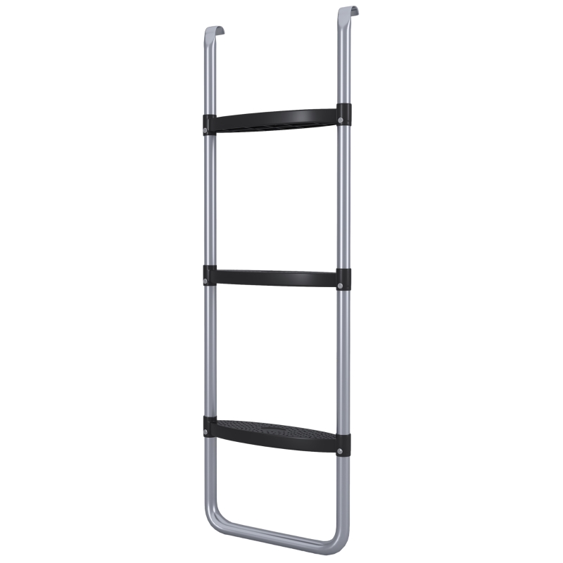 SPORTNOW Galvanised Steel Trampoline Ladder, 2 Steps/3 Steps Outdoor Trampoline Accessories for 6ft, 8ft, 10ft, 12ft, 13ft, 14ft, 16ft Trampoline, 97L x 32Wcm, Silver Tone