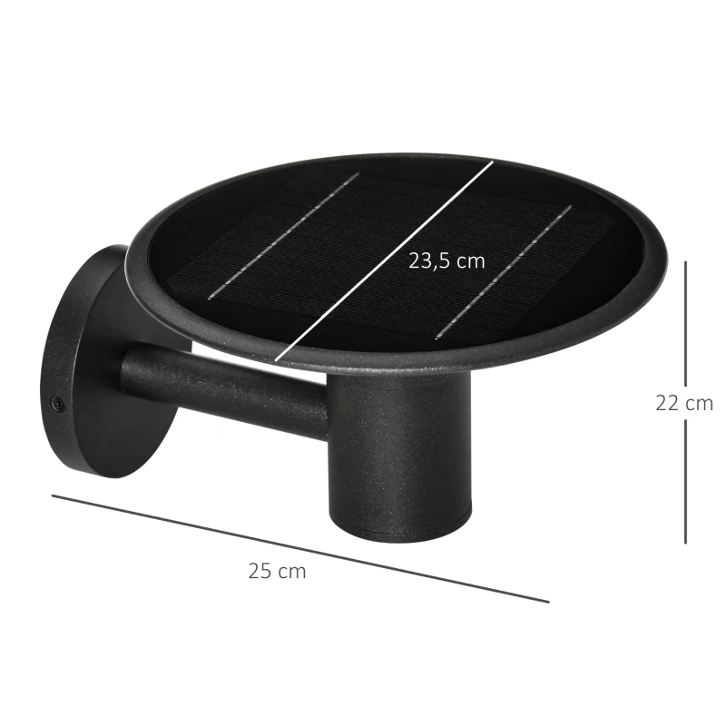 Outsunny Gartenlicht Gartenbeleuchtung Outdoor-Beleuchtung, wetterbeständig,  25 cm x 23,5 cm x 22 cm, Schwarz