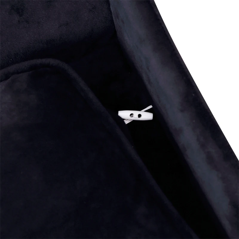 PawHut Divano per Cani di Taglia Piccola e Media con Spazio Portaoggetti, in Legno e Peluche, 57x34x36 cm, Bianco e Nero