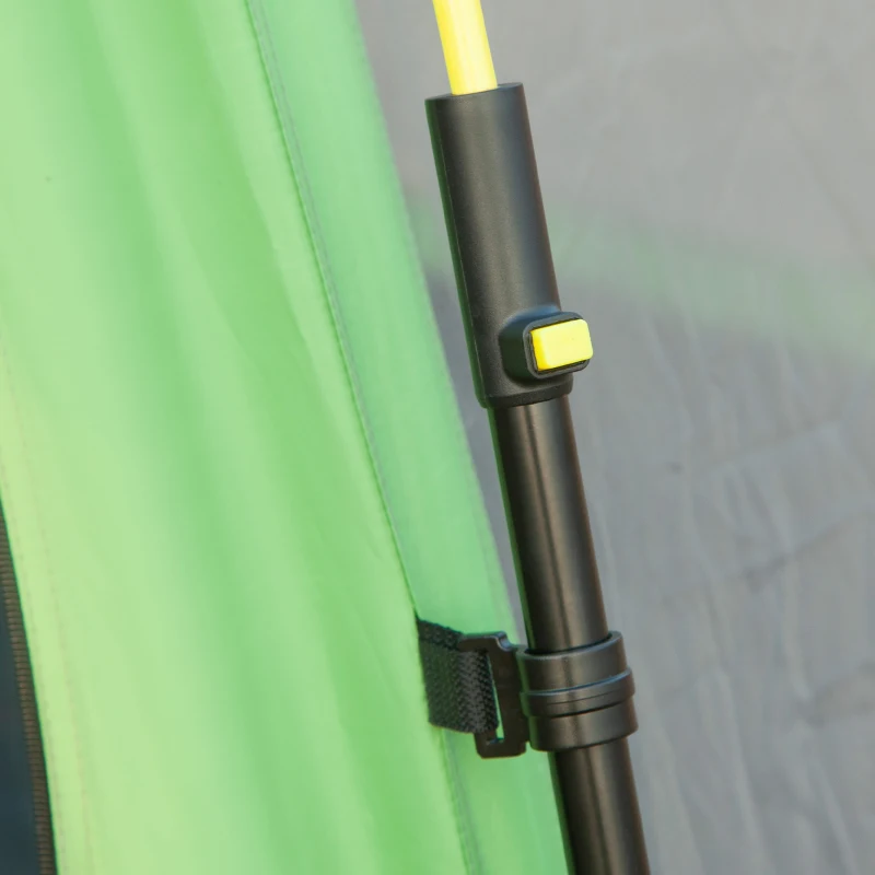 Outsunny Tente de camping familiale 6 personnes Pop-up tente dôme légère ventilée facile à monter 4 fenêtres 2 portes dim. 320L x 320l x 176H cm fibre verre polyester vert gris