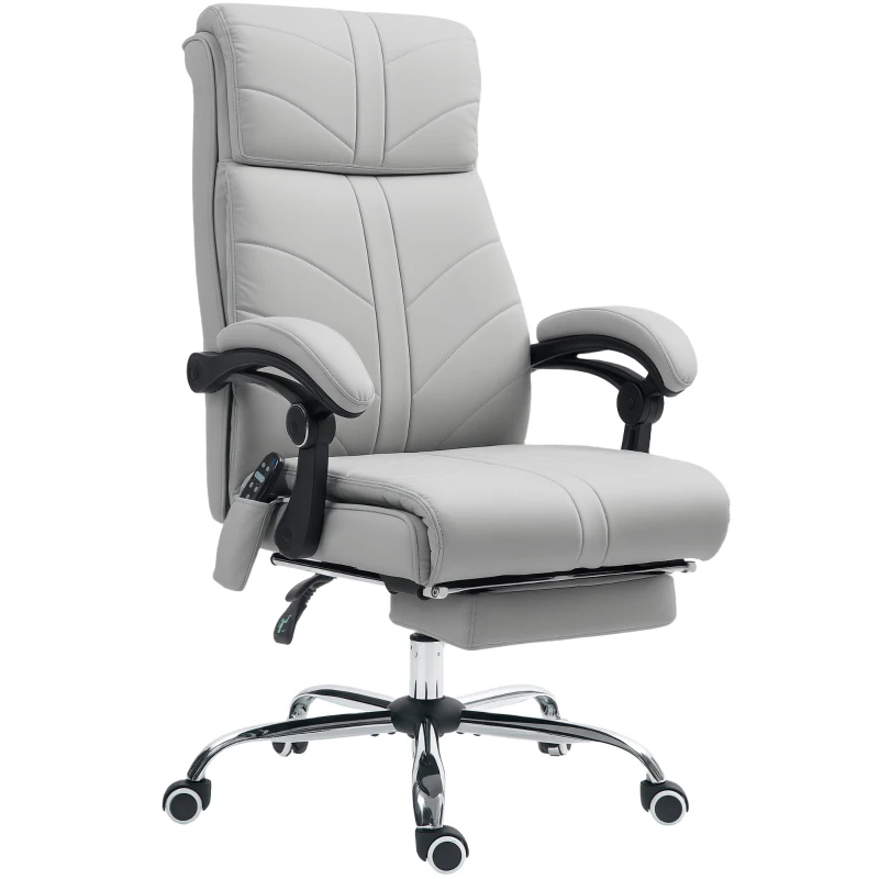 Vinsetto Faux Leather Massage Office Chair - Light Grey