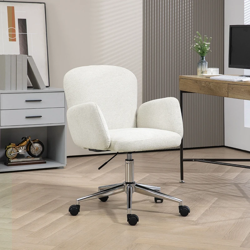HOMCOM Fauteuil de bureau contemporain dossier accoudoirs grand confort hauteur réglable pivotant 360° piètement chromé