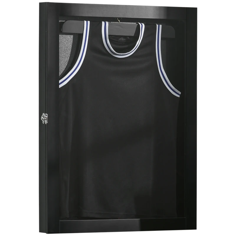 HOMCOM Frame box T-frame cadre en bois pour maillot avec cintre porte acrylique interne feutre 60L x 80H cm noir