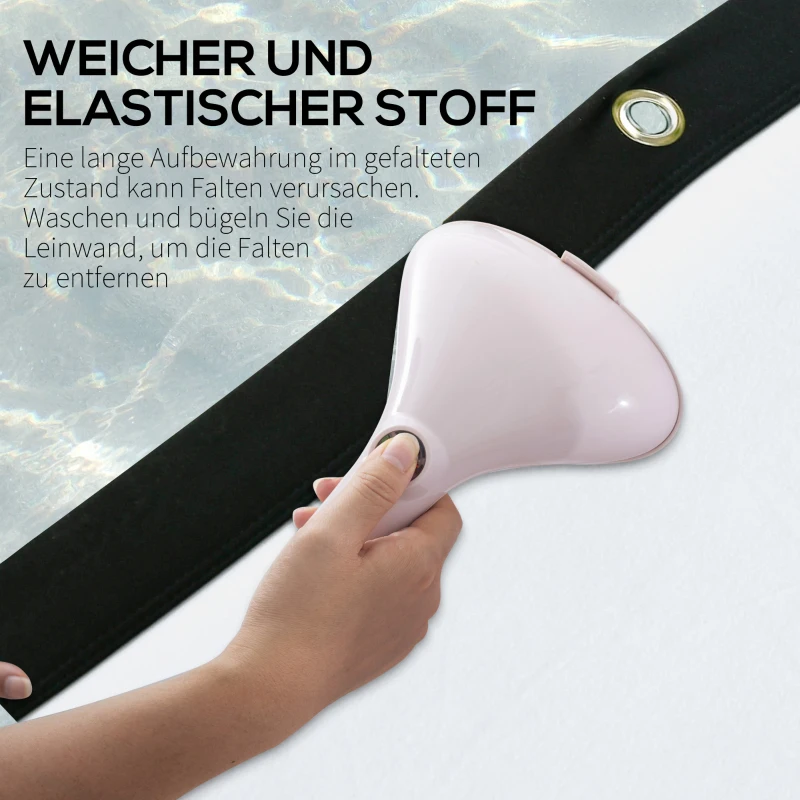 HOMCOM Projektionsleinwand Filmleinwand 295 x 41,5 x 212 cm Kunststoff Weiß