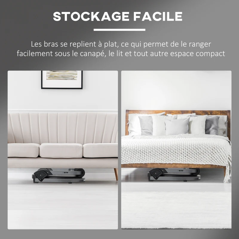 HOMCOM Appareil à abdominaux crunch musculation compact et pliable 3 niveaux de résistance