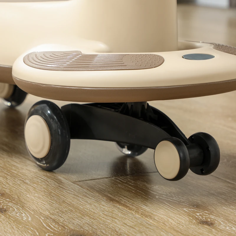 AIYAPLAY Correpasillos Wiggle con Cuerda de Tracción para Padres Música Luz y Espacio de Almacenamiento 69x31x69 cm Caqui