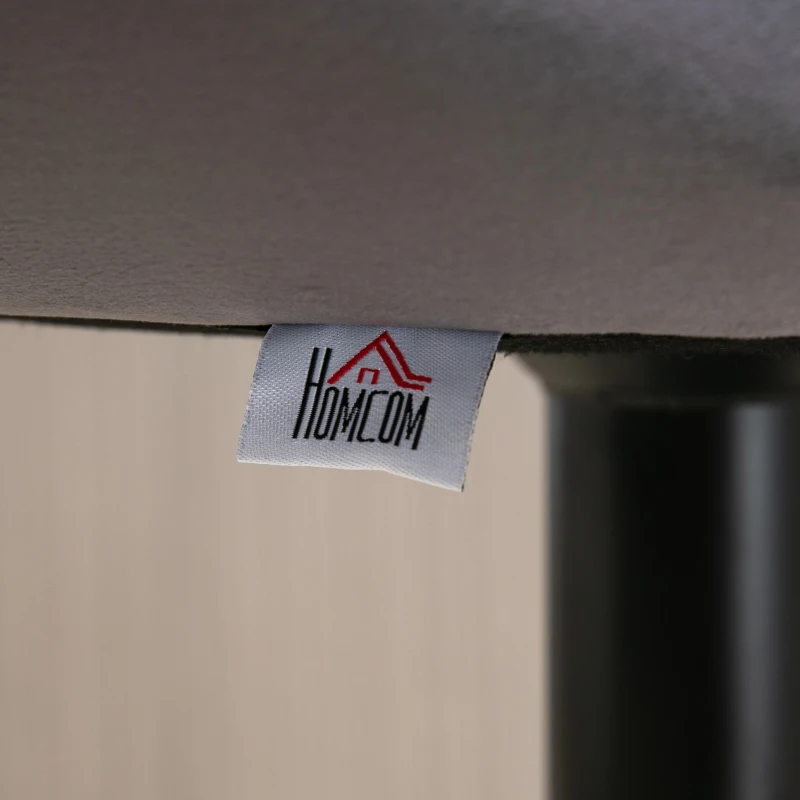 HOMCOM Set 2 Sgabelli da Bar ad Altezza Regolabile con Seduta Ergonomica e Poggiapiedi, Sgabelli Alti in Effetto Velluto e Metallo, 47x51.5x92-114 cm, Grigio