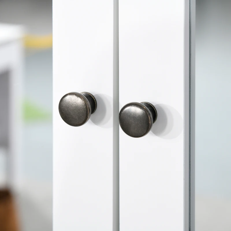 kleankin Armoire Murale avec Miroir pour Salle de Bain 2 Niveaux avec 1 étagère réglable et 2 Portes en bois- dim. 56I x 14P x 46H cm