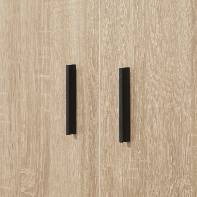 HOMCOM Aparador de Salón Moderno con 2 Puertas 1 Cajón y 3 Estantes Abiertos 80x30x96,5 cm Natural(m-9)