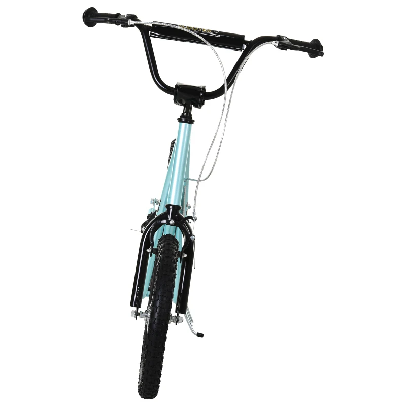 HOMCOM Monopattino con Manubrio Regolabile, Ruote Grandi, 2 Freni e Telaio in Acciaio, Azzurro, 139x58x90-96cm Max 100kg