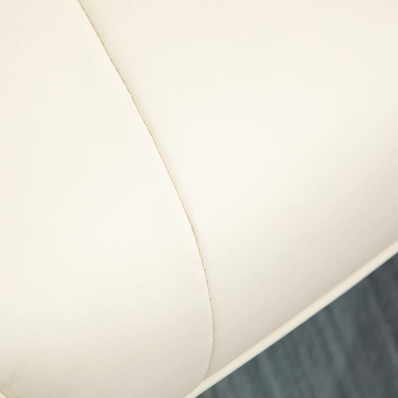 HOMCOM Massagesessel, mit Fußhocker, 10 Massagepunkte, Liegefunktion, drehbarer Sitz, Cremeweiß, 73 x 83 x 106cm