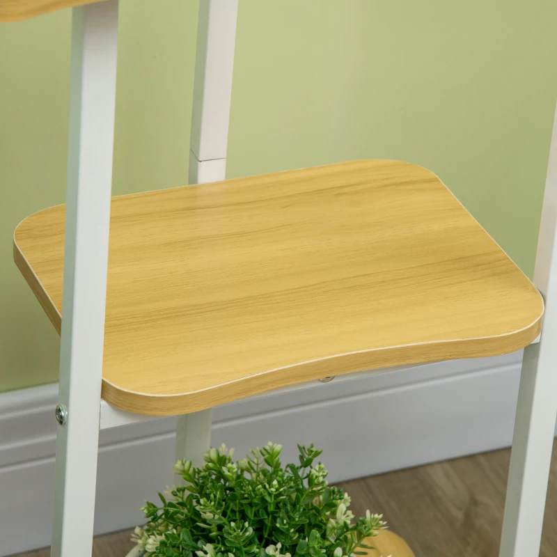 Outsunny Blumenständer, Pflanzenständer, 5 Ebenen, für Innen- und Außenbereiche, Stahl, weiß, 35 x 26 x 120cm