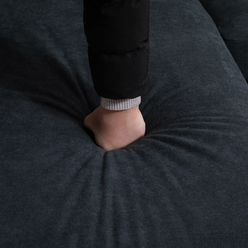 HOMCOM Ecksofa, Couchgarnitur, mit wendbarer Chaiselongue, 197 x 139 x 91cm, dunkelgrau