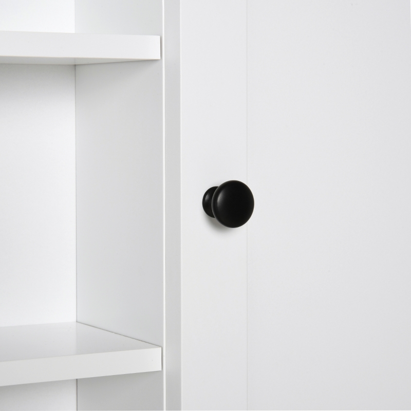 HOMCOM Armoire Murale de Salle de Bain Meuble Suspendu WC Placard 1 Porte 3 niches dim. 53L x 14,5l x 50,5H cm en bois Blanc