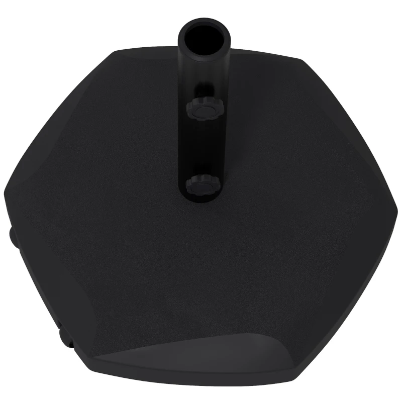 Outsunny Base per Ombrellone 25kg in Cemento e Plastica per Pali da 38-48mm, Ø54x46,5cm, Nero
