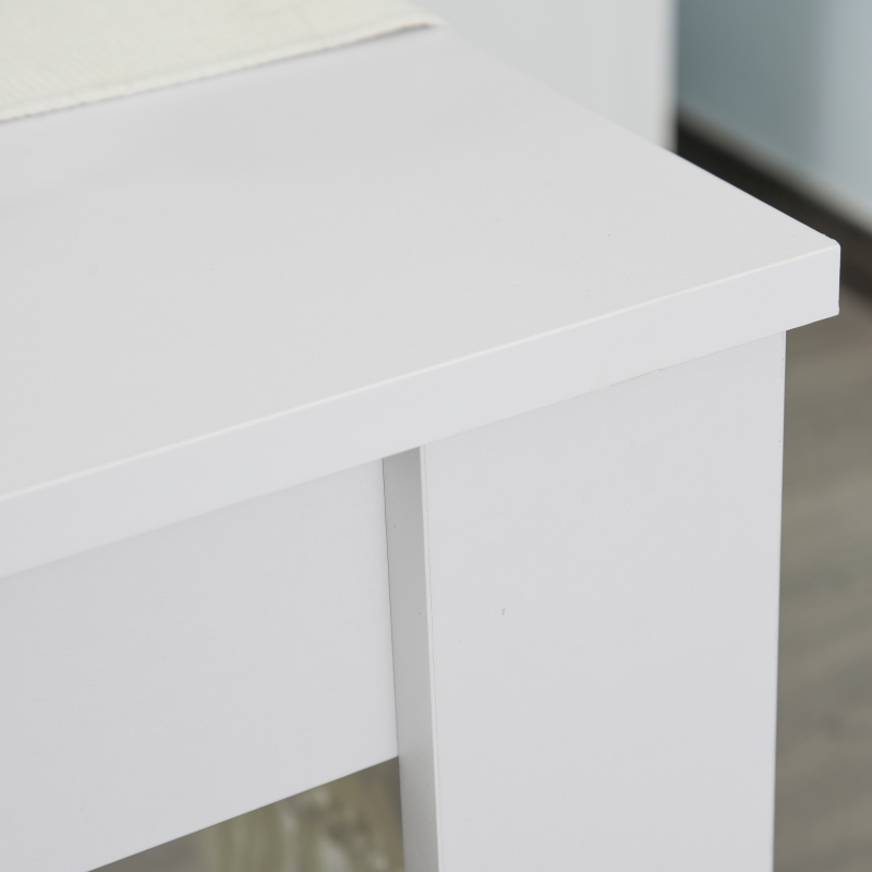 HOMCOM Set 3 Pezzi Tavolo con 2 Panche per Cucina, Bar o Sala da Pranzo Moderna, in Legno Bianco, 2 Posti, 110x70x75cm