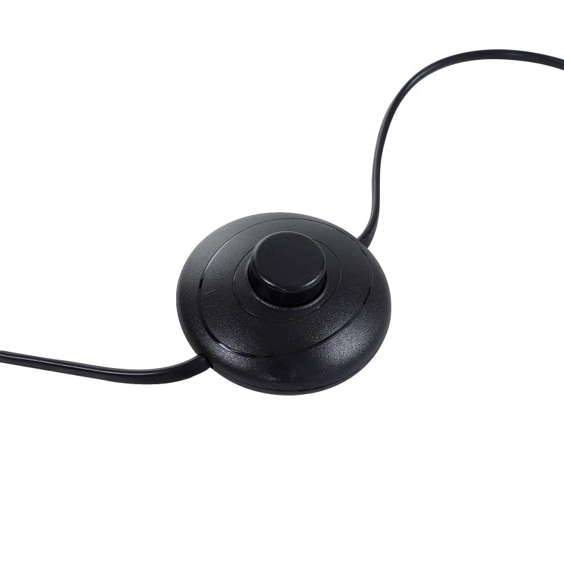 HOMCOM Lampada da Terra a Stelo Minimo Ingombro Interruttore a Pedale e Tappetino antiscivolo Certificati CE, ROHS Legno di Pino Tessuto di Lino 15×15×120cm