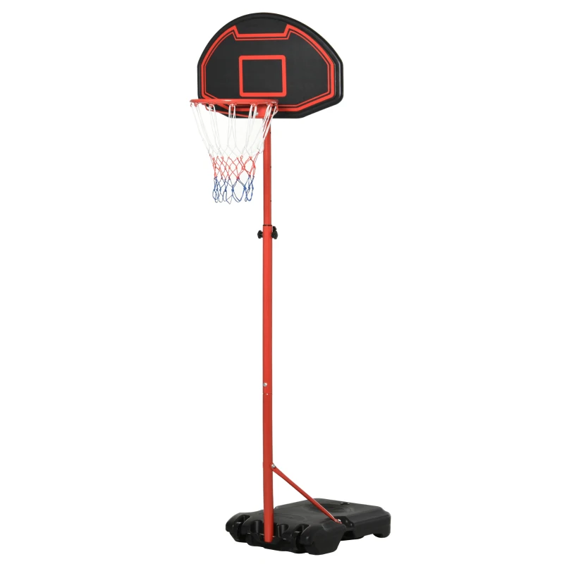 HOMCOM Basketball Hoop Outdoor, Portable Basketball Hoop and Stand with Weighted Base, Portable on Wheels, 1.55-2.1m, for Teens, Juniors, Adults, Black