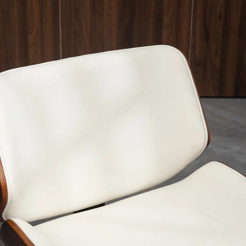 HOMCOM Lot de 2 chaises de salle à manger style vintage assise revêtement synthétique 54 x 53 x 81 cm blanc marron