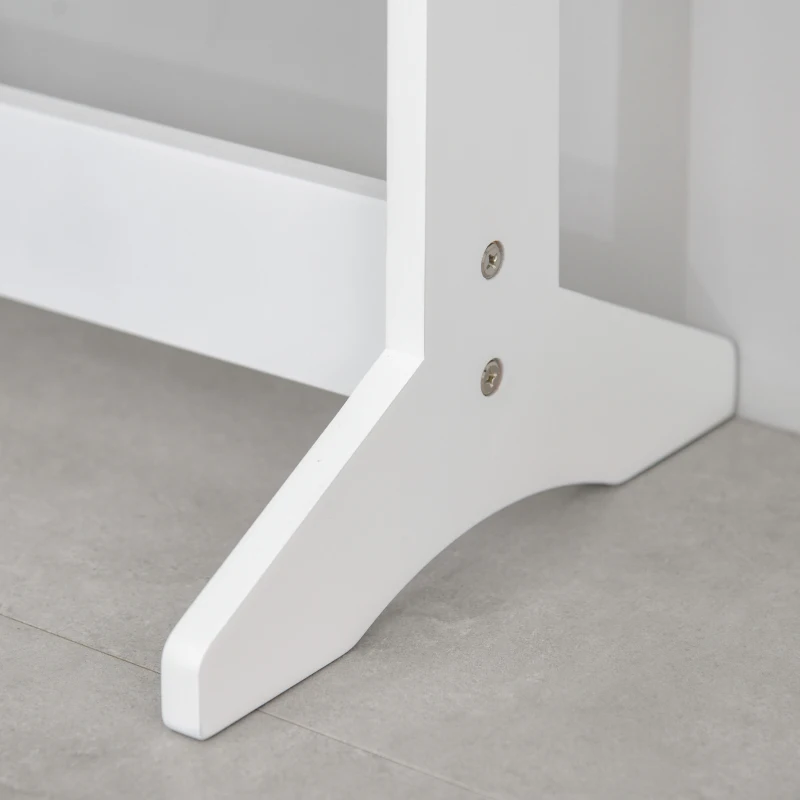 HOMCOM Armadietto Portagioie con Specchio Regolabile e Luci LED Bianco Caldo, 36x30x136 cm