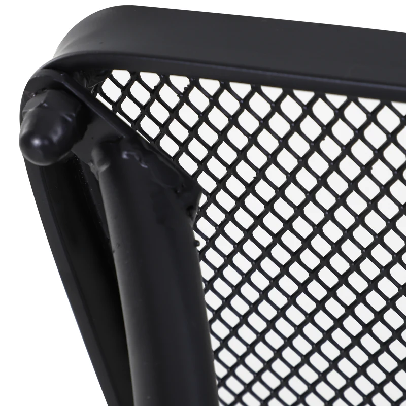 Outsunny Garten Couchtisch, Beistelltisch, Gartentisch, Kaffeetisch, Metall, Schwarz, Terrasse, 45 x 45 x 50 cm