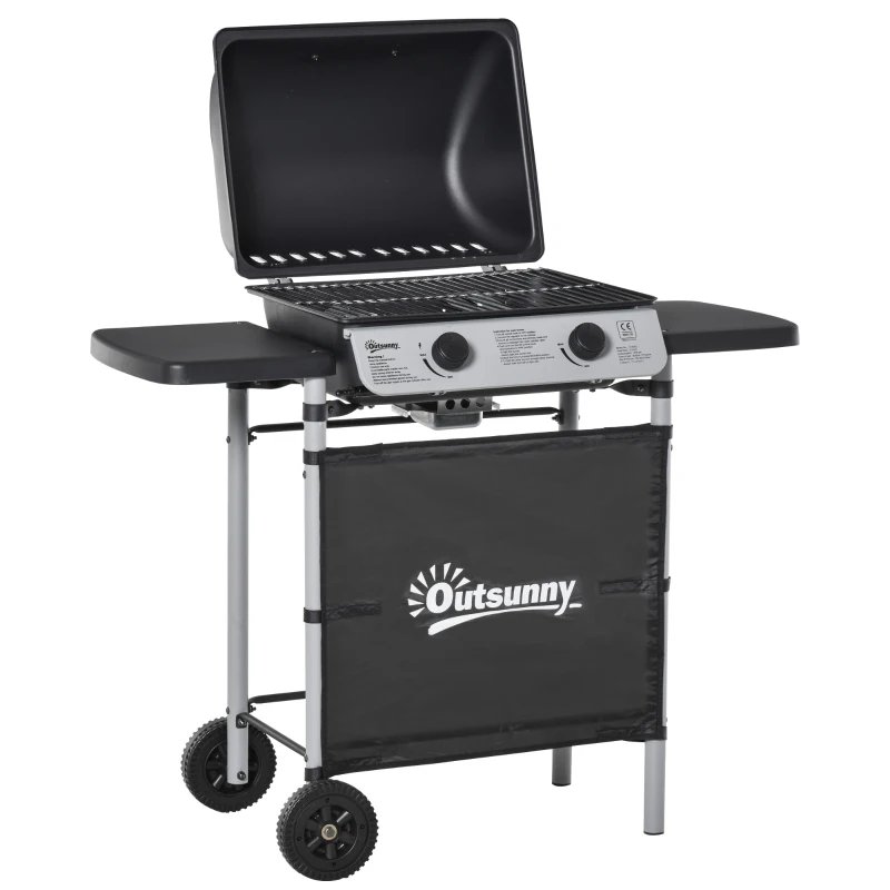 Outsunny 2 x 2.8kW Burner Gas BBQ - Grey