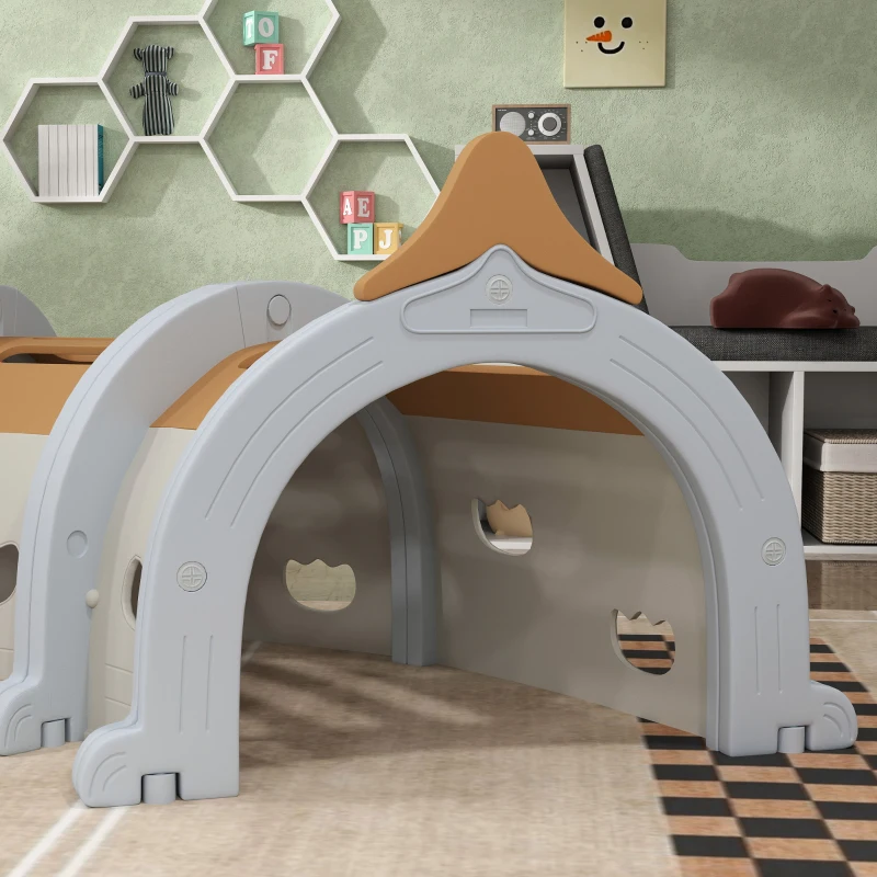 AIYAPLAY Monkey-Design Kids Play Tunnel for Crawling, Climbing, for ages 3-6 Years, Brown