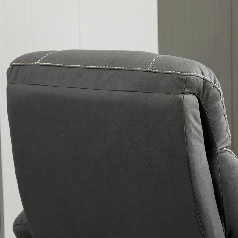 HOMCOM Sillón Reclinable Eléctrico Tapizado en Tejido Técnico Sillón Relax de Salón con Reclinación 155° Reposapiés y 2 Bolsillos Laterales 95x90x105 cm Gris Oscuro