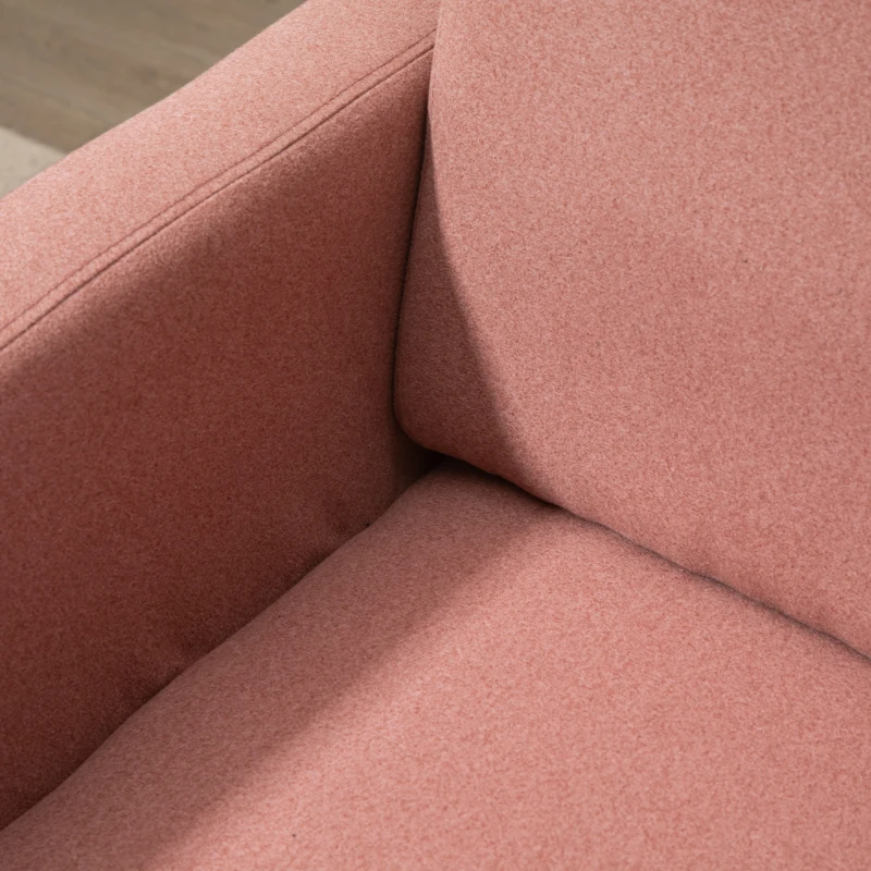 HOMCOM Silla Mecedora Tapizada en Franela Sillón Balancín Relax con Asiento Reposabrazos Acolchados y Pies de Madera de Caucho Ideal Lactancia 72x75x105 cm Rosa