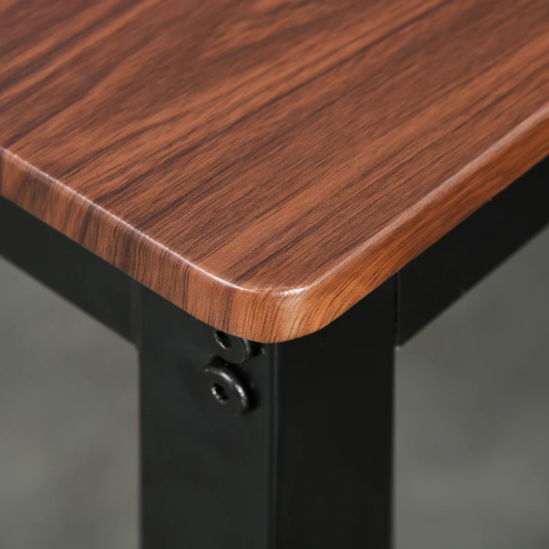 HOMCOM Set Tavolo da Pranzo con 2 Sedie Stile Industriale e Panca 2 Posti in Legno e Metallo per Soggiorno e Cucina Nero e Marrone