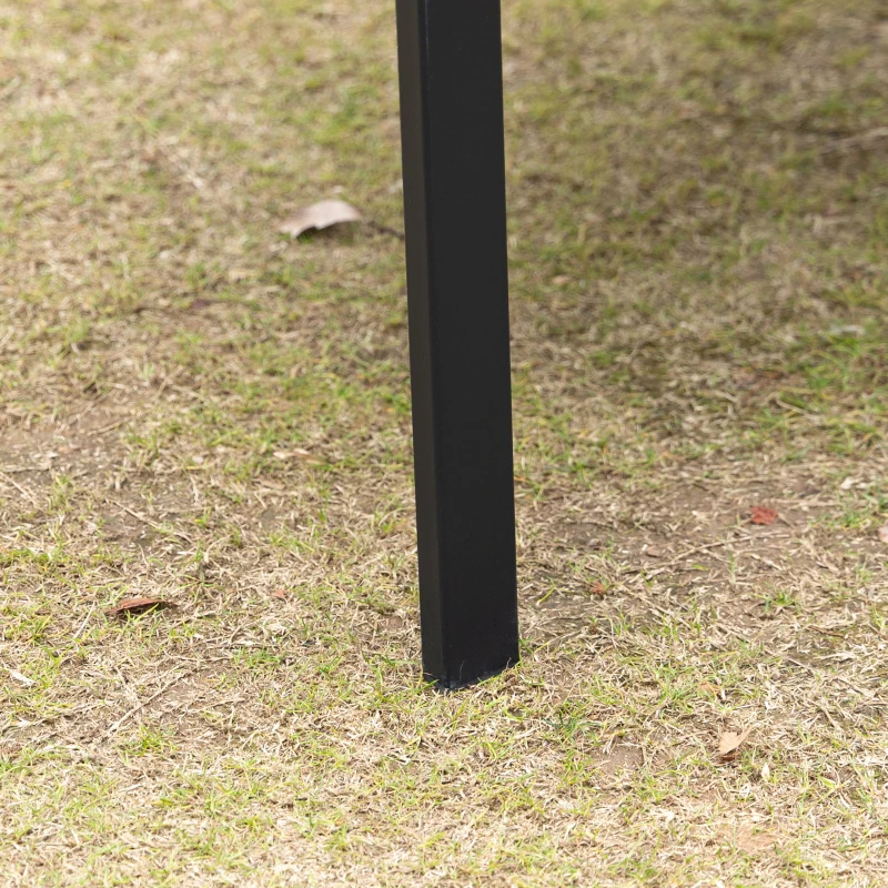 Outsunny Set da Giardino 3 Pezzi con Tavolino e 2 Sedie con Cuscini, Acciaio e Plastica, Grigio Scuro