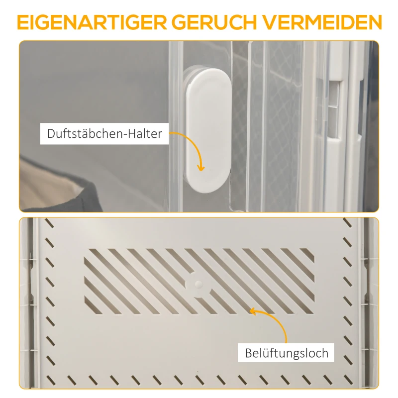 HOMCOM 8-teiliges Schuhregal, stapelbare Schuhboxen für Schuhe bis Größe 46, magnetische Türen, Kunststoff, 28 x 36 x 21 cm(m-5)