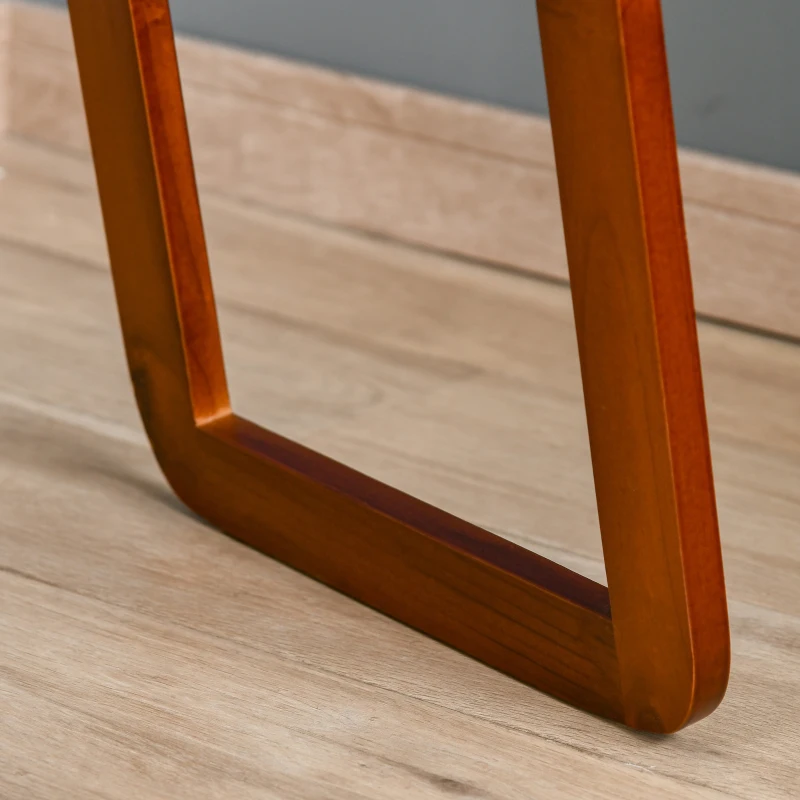 HOMCOM Specchio da Terra e da Parete con Struttura in Legno, Supporto Pieghevole con Cerniera, 37x43x156cm, Noce Chiaro