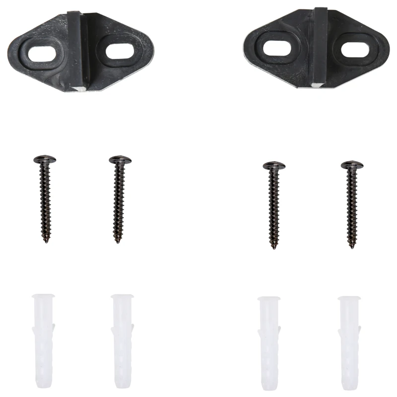 HOMCOM Herraje para Puerta Corredera 200 cm Kit de Acero al Carbono Accesorios con 2 Puertas Deslizantes de Madera Negro