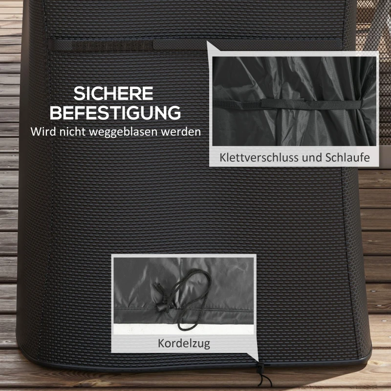 Outsunny Grillabdeckung Schutzabdeckung für Grill Grillplane, wetterbeständig,124 x 61 x 91cm, Schwarz